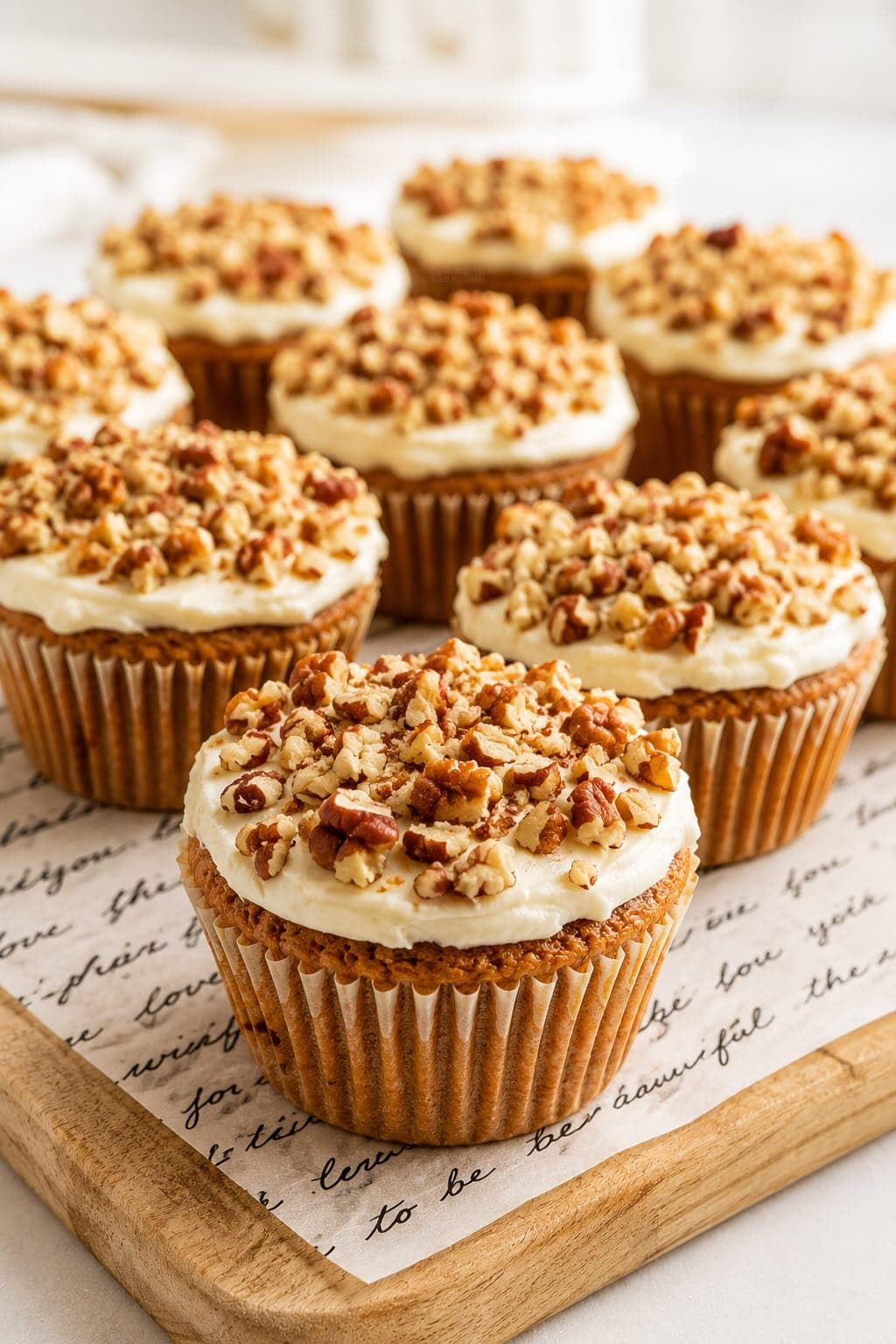 Carrot cupcakes with cream cheese frosting