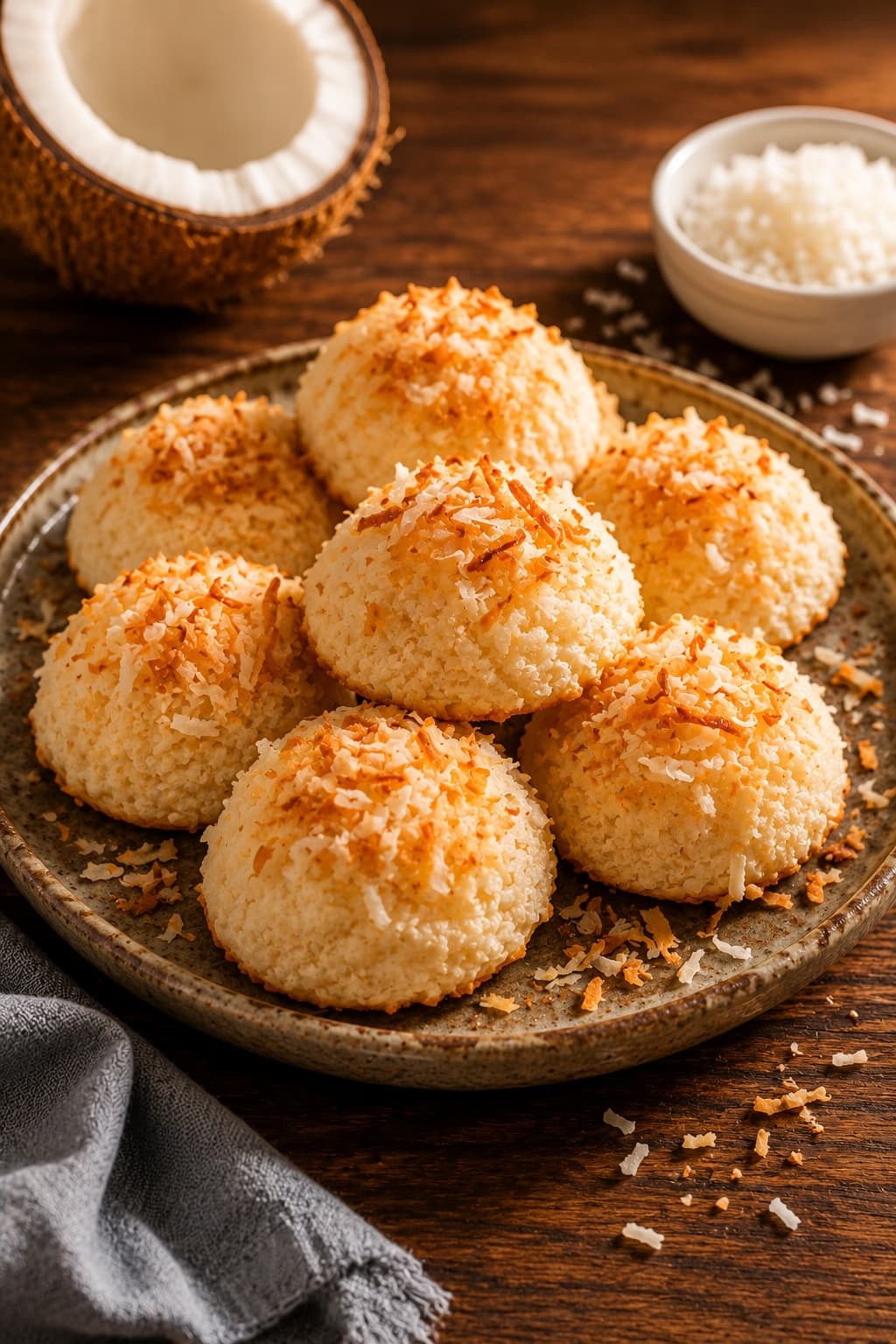 Golden toasted coconut cookies