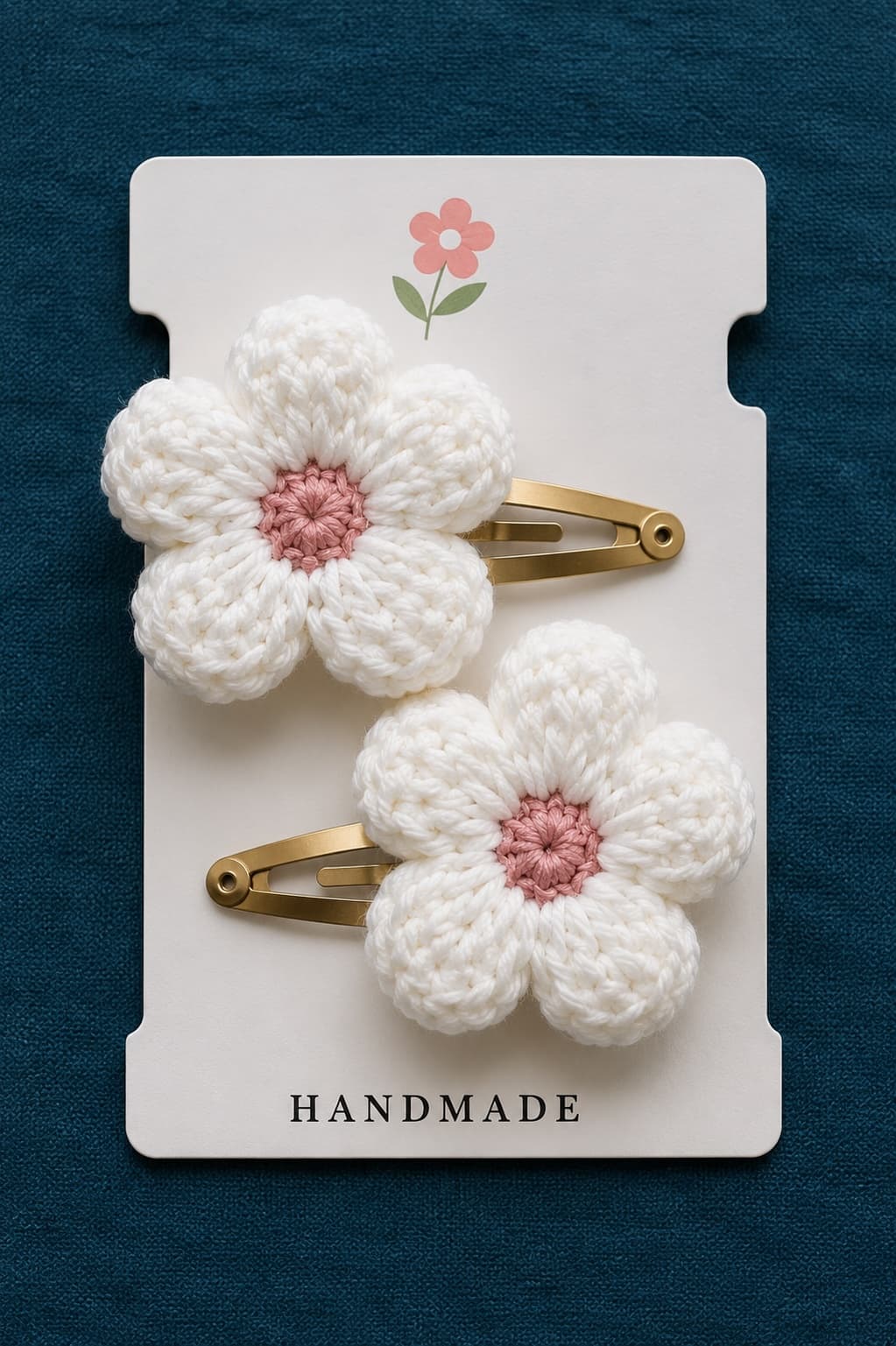 Handmade wool crochet hair pins
